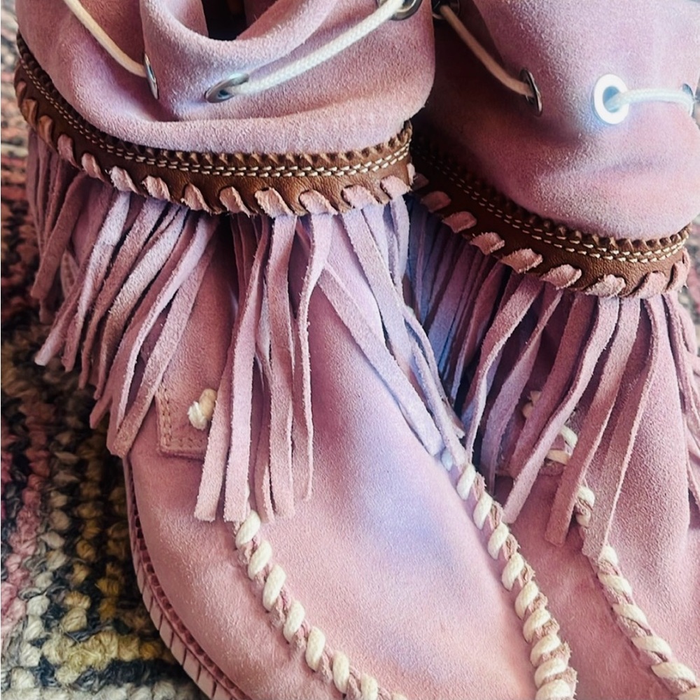 EL VAQUERO PINK MOCCASIN BOOTS - Picture 8 of 9
